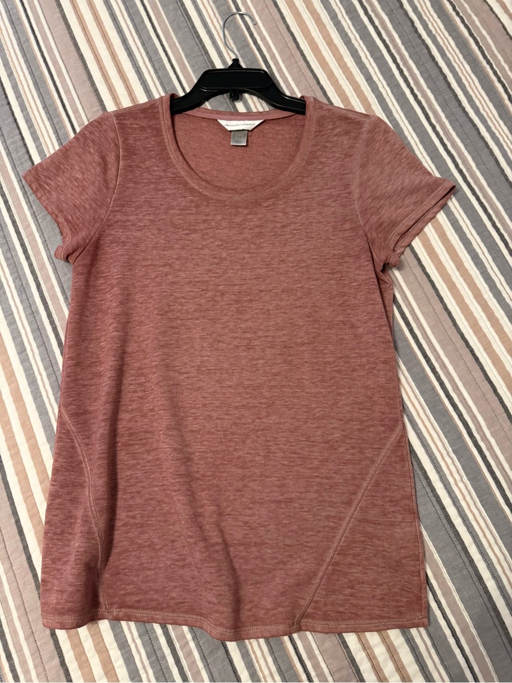 Christopher & Banks Heathered Rose Short Sleeve Crewneck Tee